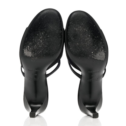 Hermes Suede Goatskin Satin Cute Sandals 39.5 Black 5 of 14