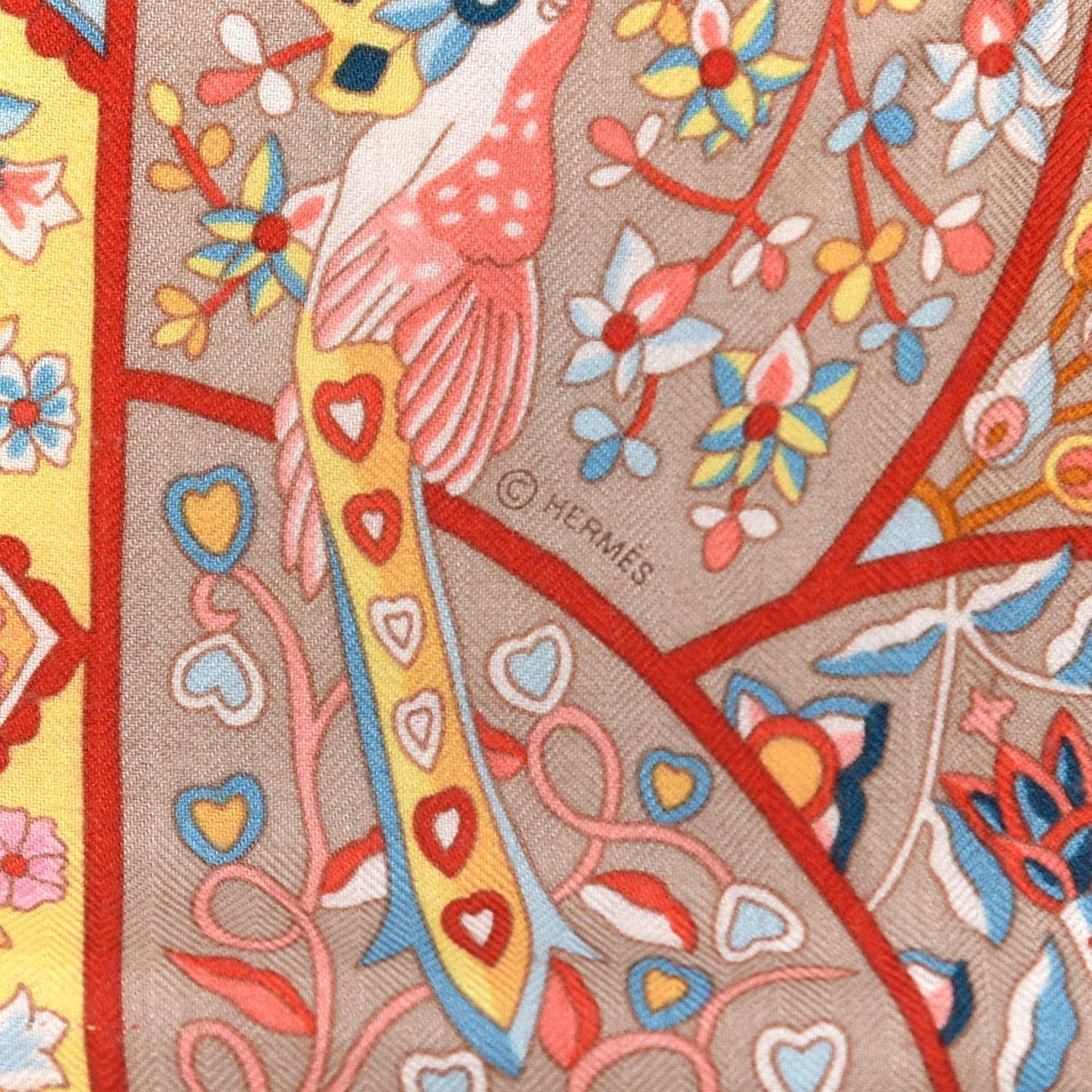 Hermes Cashmere Silk Au Pays Des Oiseaux Fleurs Shawl 140 4 of 4