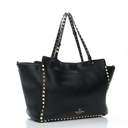 Valentino Garavani Vitello Medium Rockstud Tote Black 3 of 10