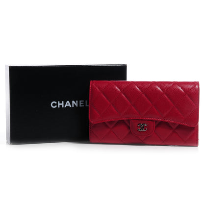 Chanel Caviar Quilted Large Flap Wallet Red 8 of 8