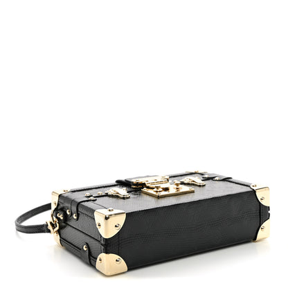 Louis Vuitton Monogram Lizard Petite Malle Black 3 of 8