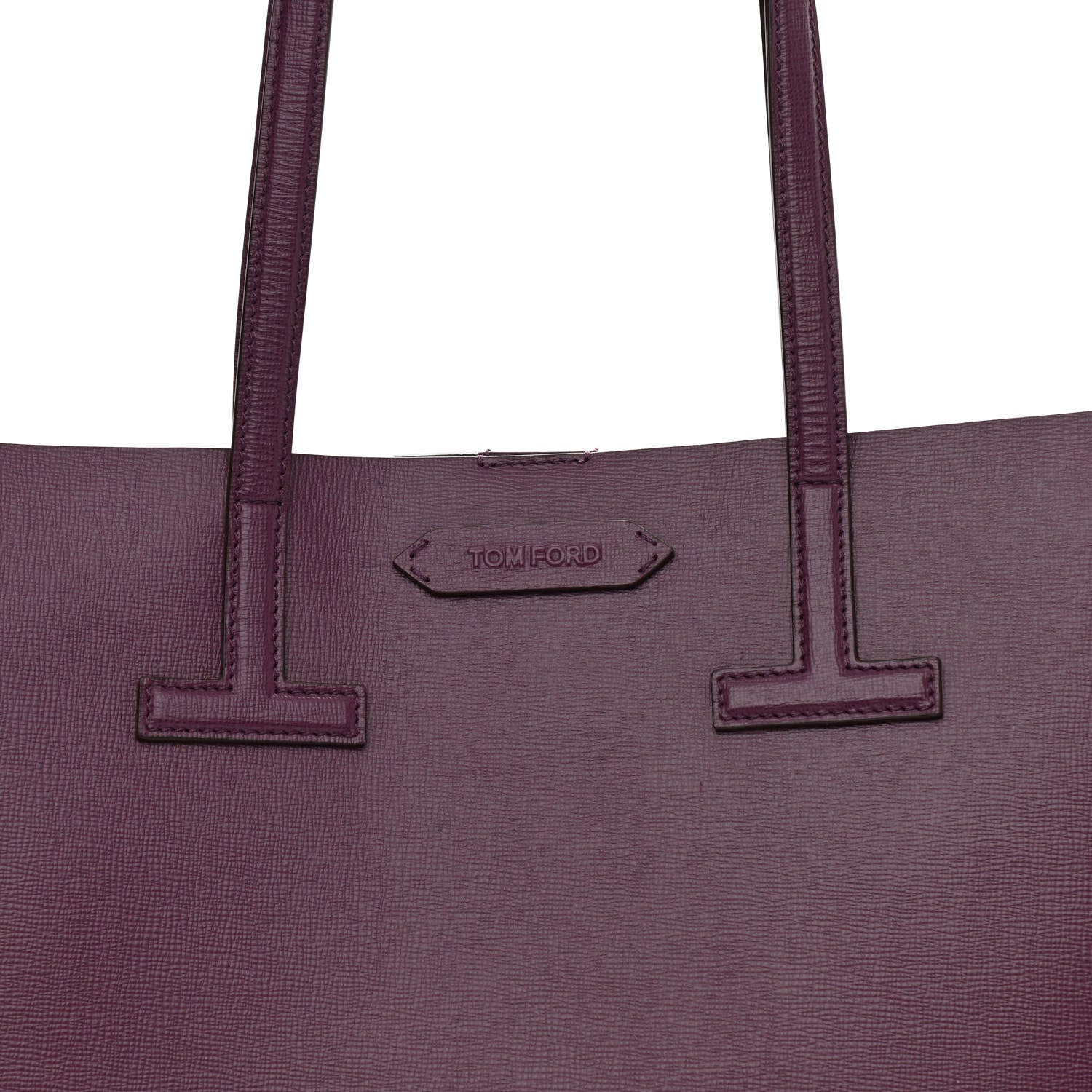 Tom Ford Grained Calfskin Small T Tote Bordeaux 8 of 13
