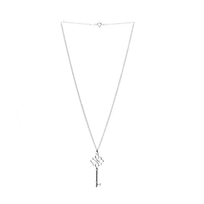 Tiffany Sterling Silver Diamond Knot Key Pendant Necklace 2 of 4