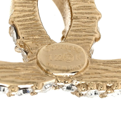 Chanel Crystal Metal CC Earrings Gold 4 of 5
