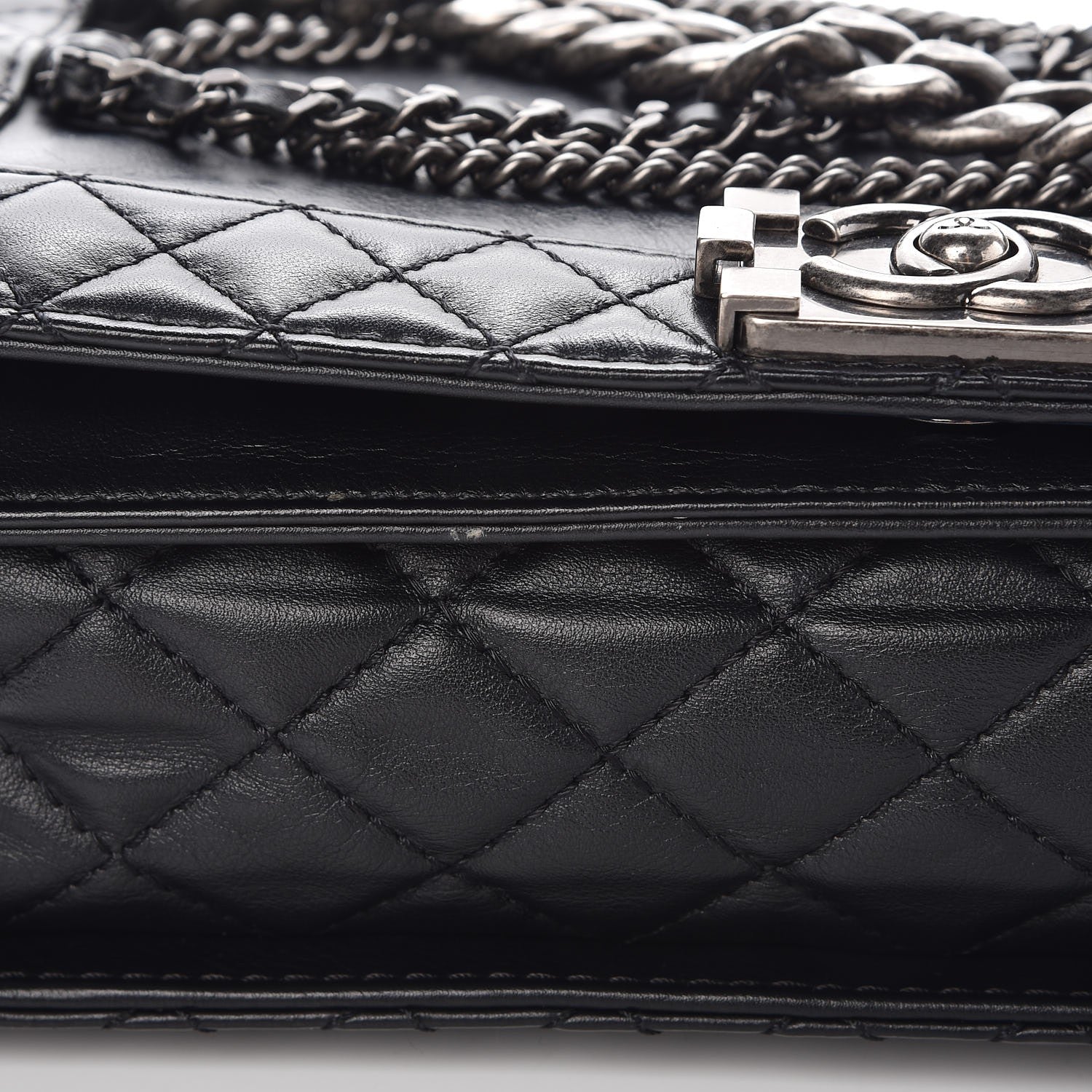 Chanel Calfskin Enchained New Medium Boy Flap Black 9 of 9