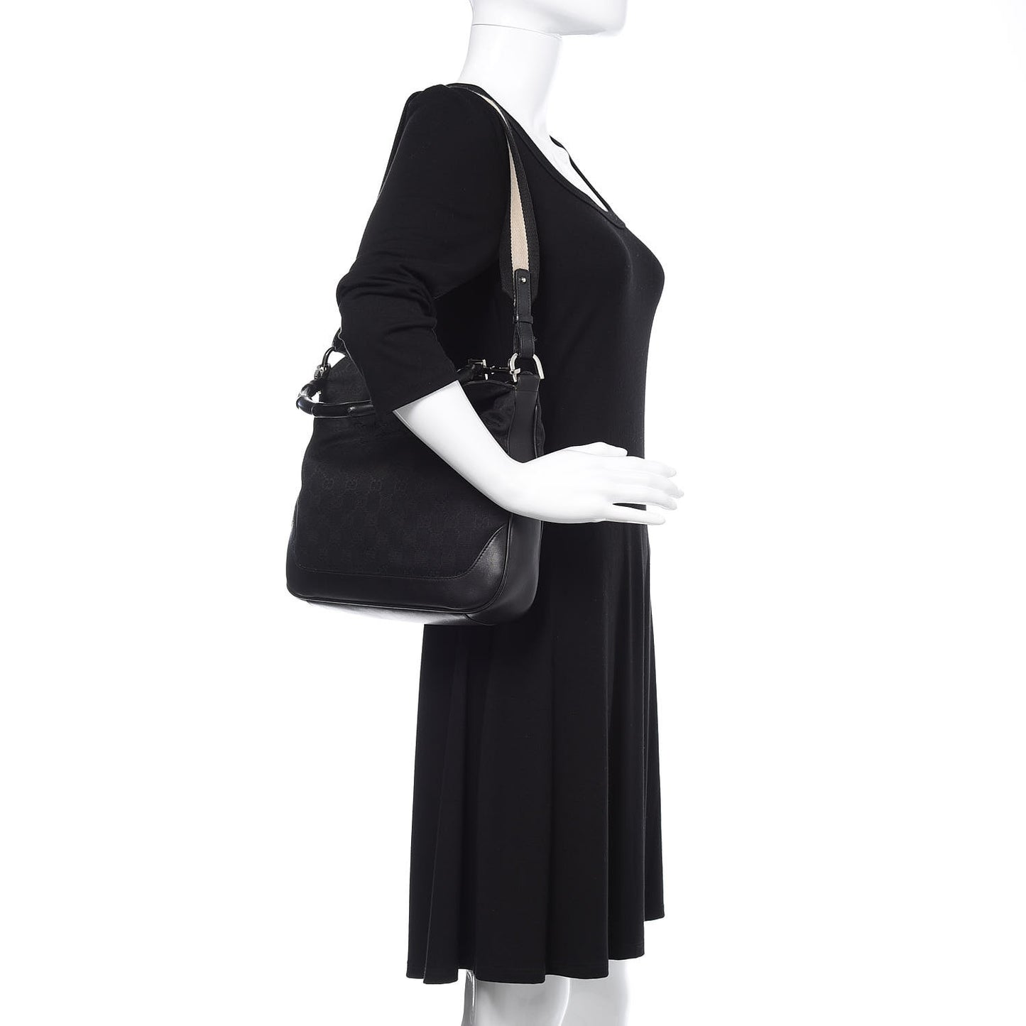 Monogram Bamboo Top Handle Bag Black
