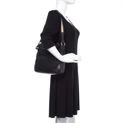Gucci Monogram Bamboo Top Handle Bag Black 2 of 12