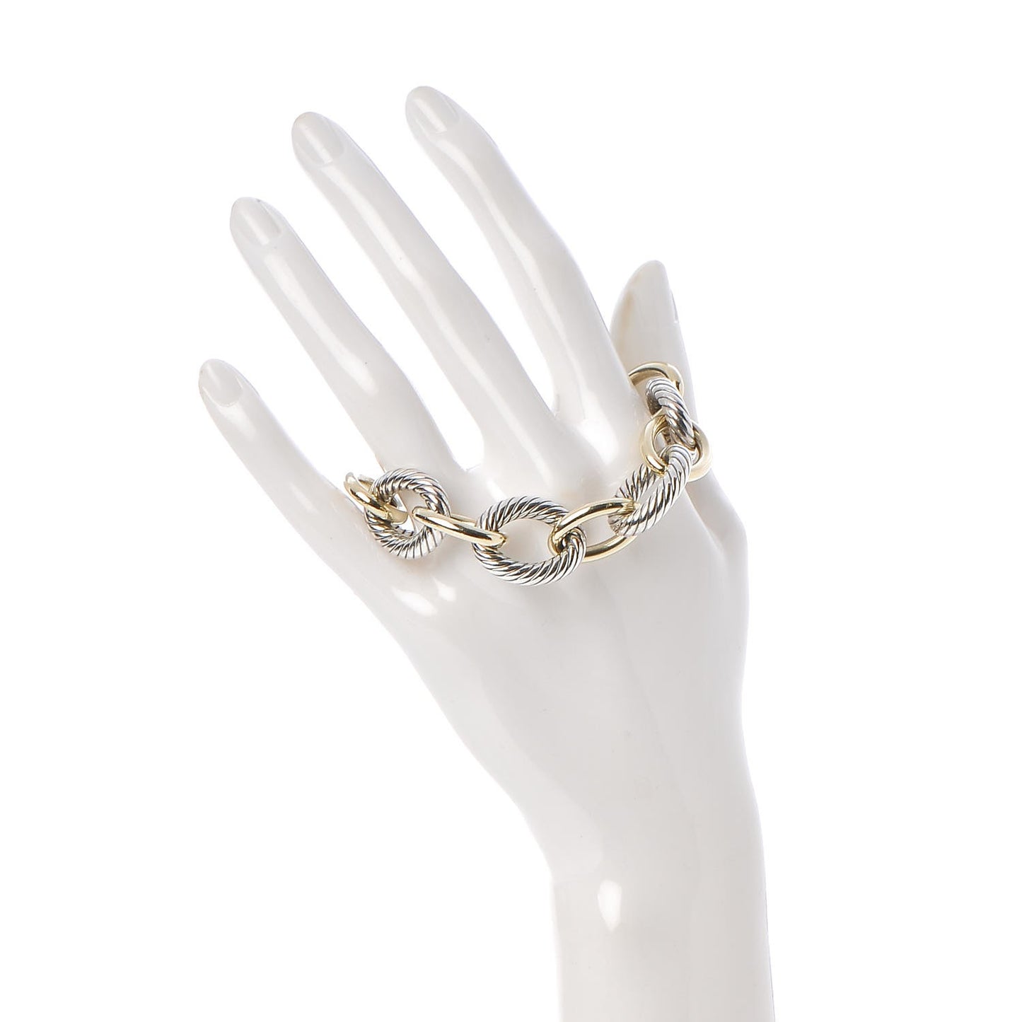 Sterling Silver 18K Yellow Gold 17mm Extra Large Oval Link Bracelet