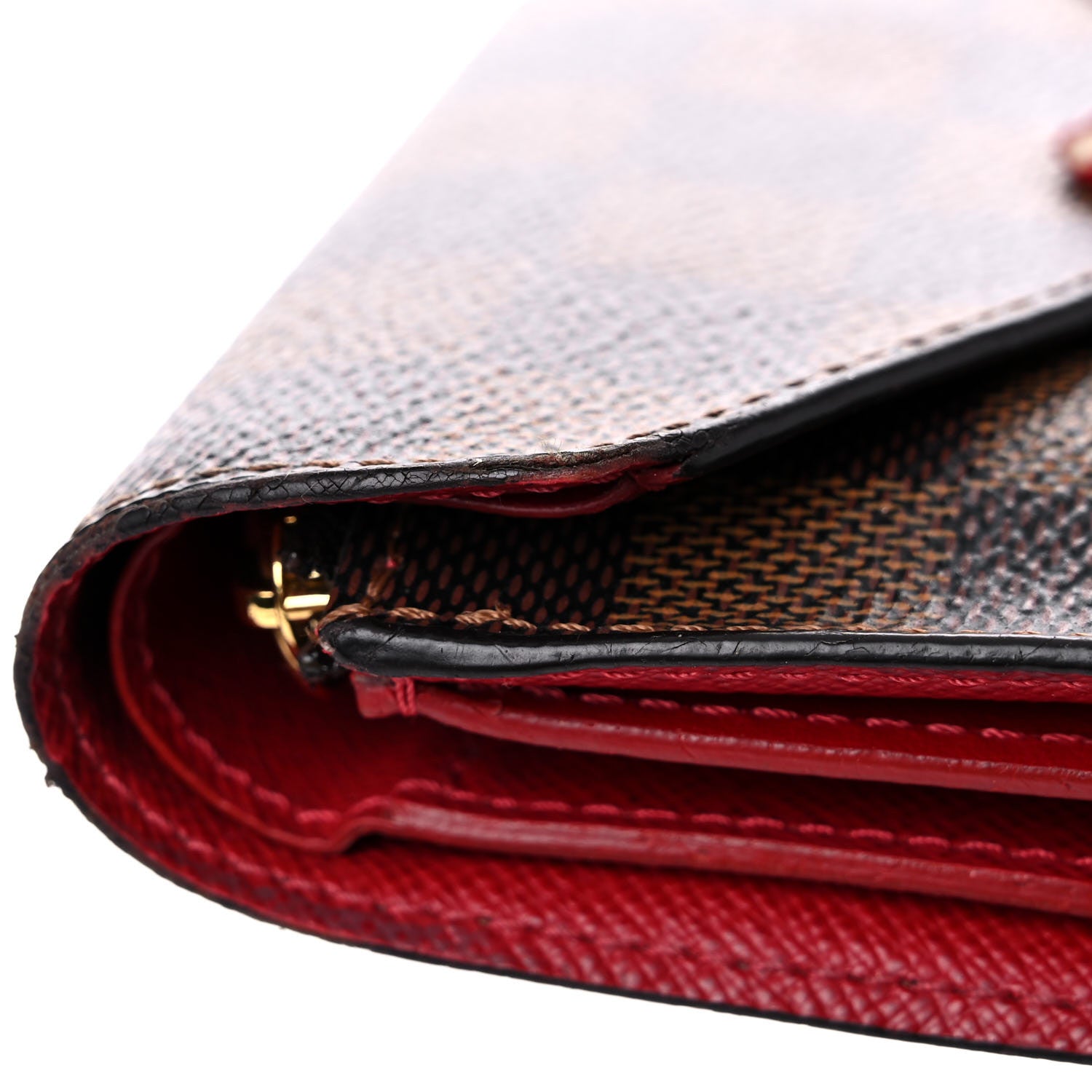 Louis Vuitton Damier Ebene Victorine Wallet Red 13 of 18