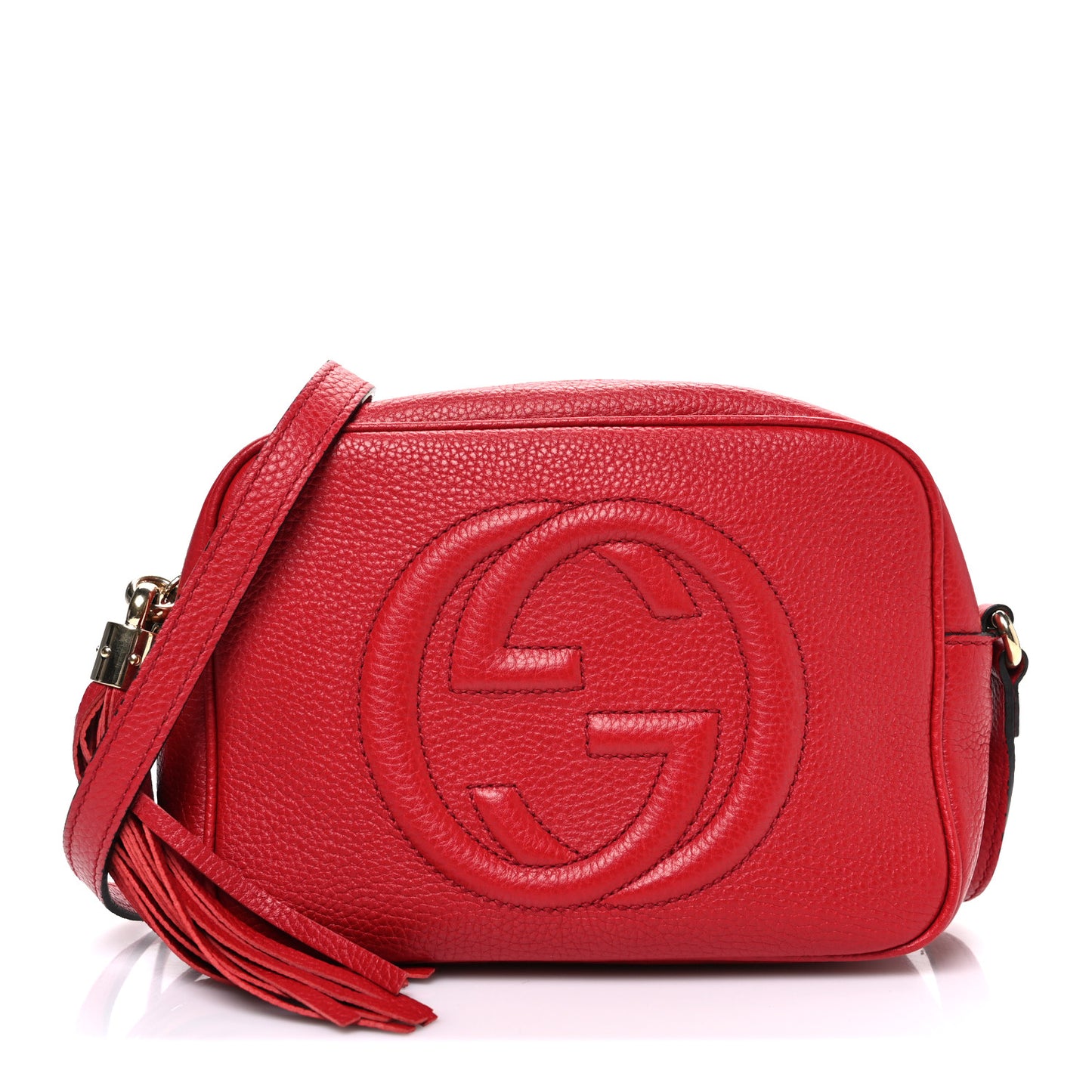 Pebbled Calfskin Small Soho Disco Bag Tabasco Red
