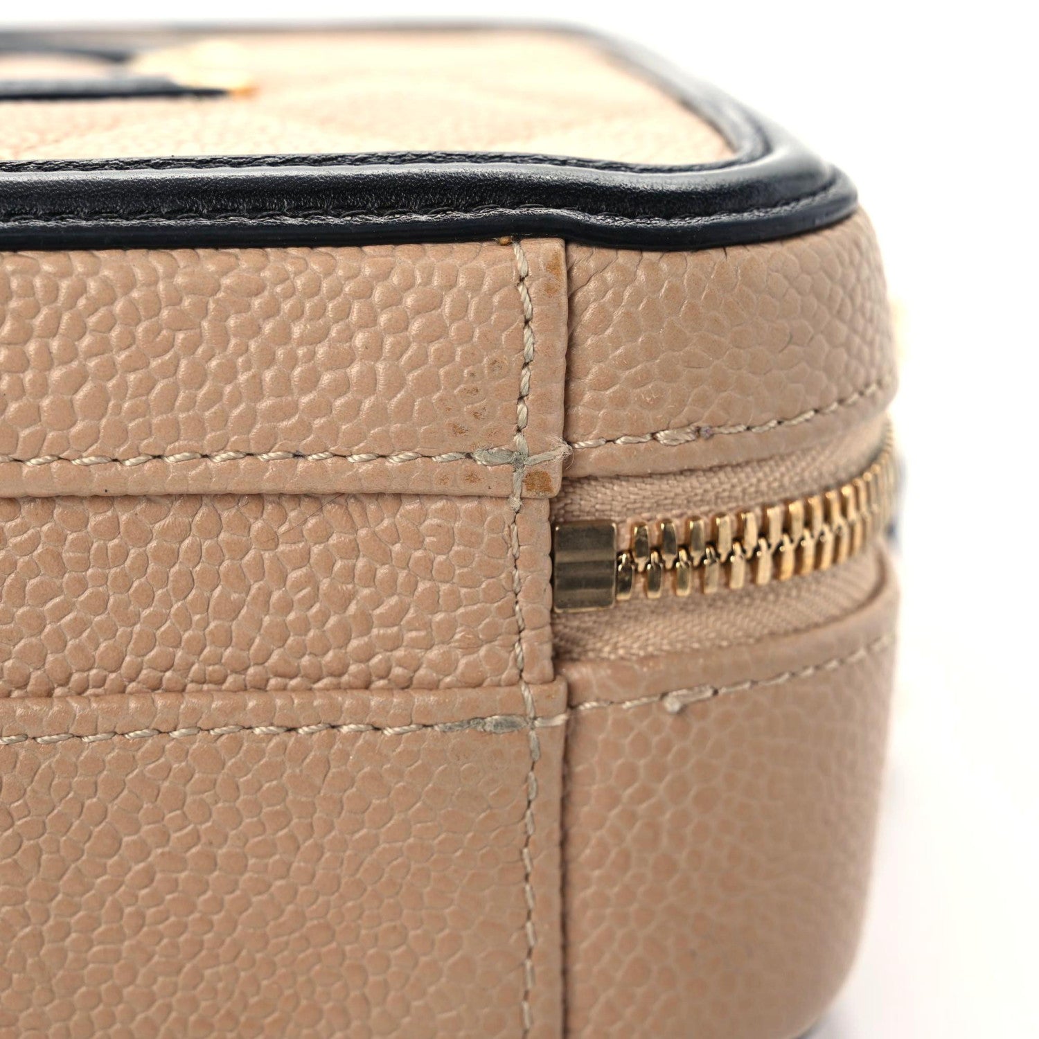 Chanel Caviar Quilted Small CC Filigree Vanity Case Beige Black 9 of 21