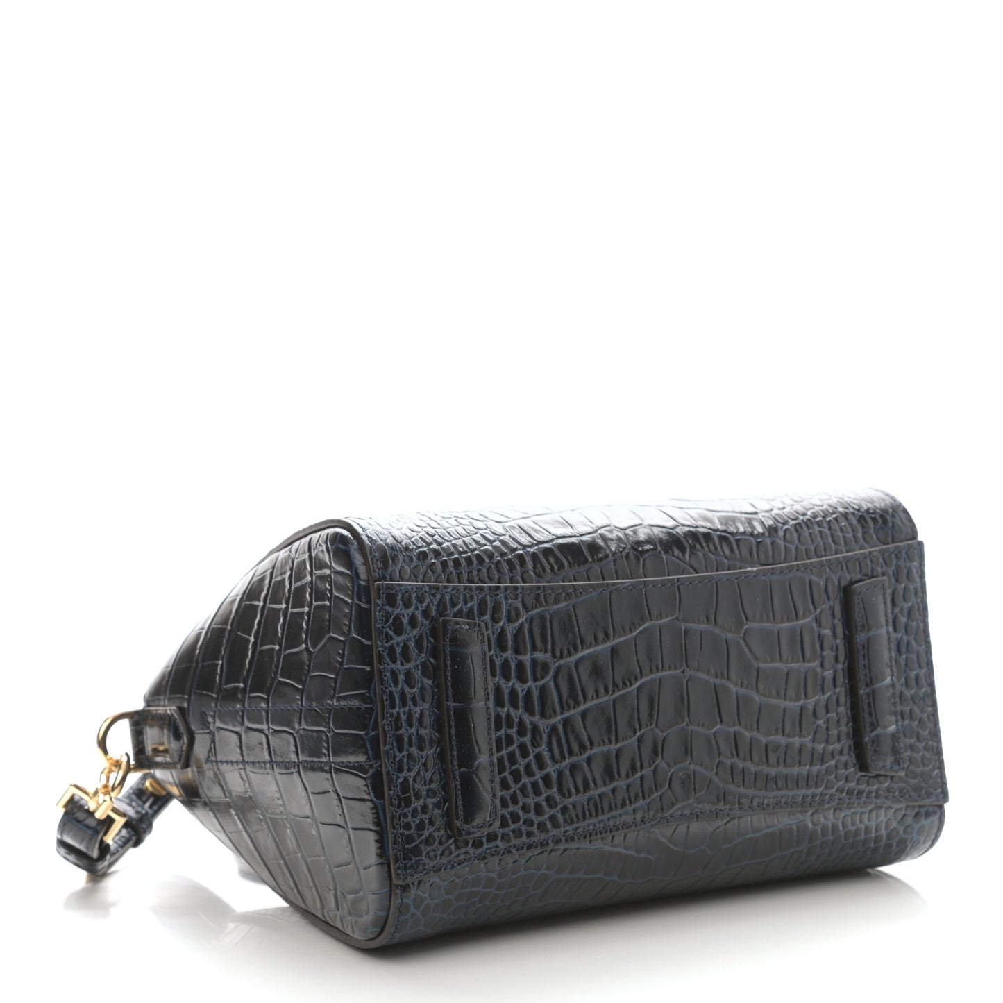 Calfskin Crocodile Embossed Mini Antigona Deep Blue