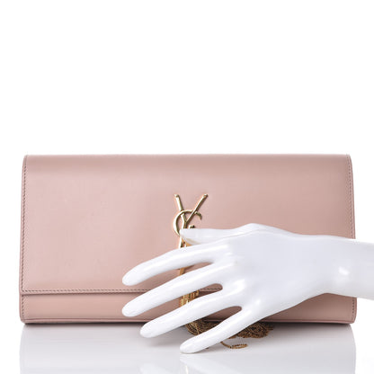 Saint Laurent Calfskin Classic Monogram Tassel Clutch Pale Blush 2 of 10