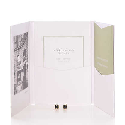 Van Cleef & Arpels 18K Yellow Gold Black Onyx Sweet Alhambra Earrings 7 of 7