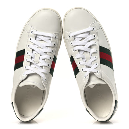Gucci Calfskin Crocodile Web Womens Ace Sneakers 36 White Green 2 of 14