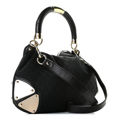 Gucci Monogram Medium Indy Top Handle Hobo Black 3 of 11