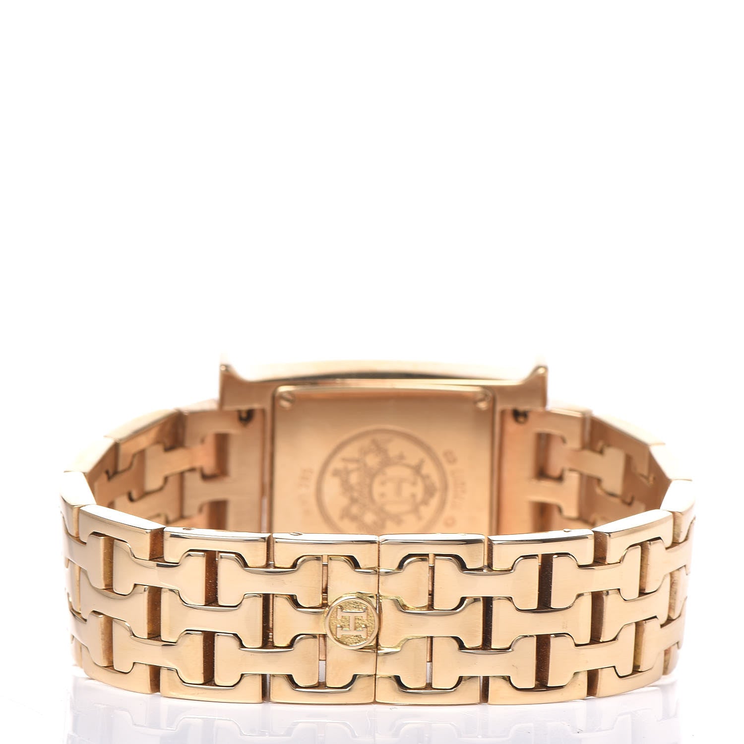 Hermes 18K Yellow Gold 21mm Heure H Hour Quartz Watch 4 of 6
