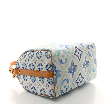 Louis Vuitton Monogram Tiles By The Pool Speedy Bandouliere 25 Lagoon Blue 4 of 9