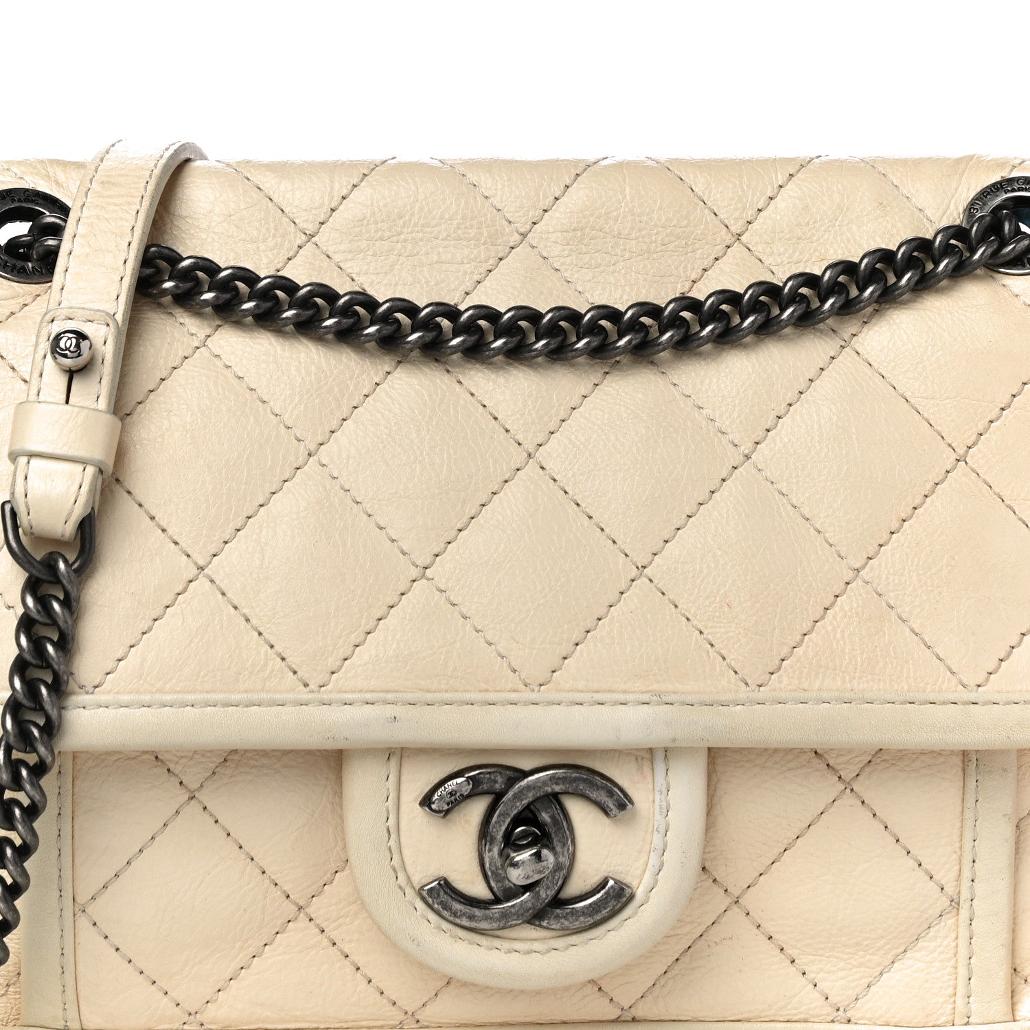 Chanel Calfskin Quilted Mini French Riviera Flap Ivory 8 of 15