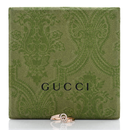 Gucci 18K Rose Gold Diamond GG Running Ring 49 4.75 5 of 5