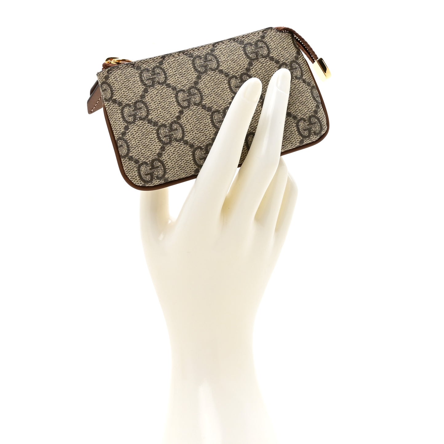 GG Supreme Monogram Key Case Beige Ebony Cuir