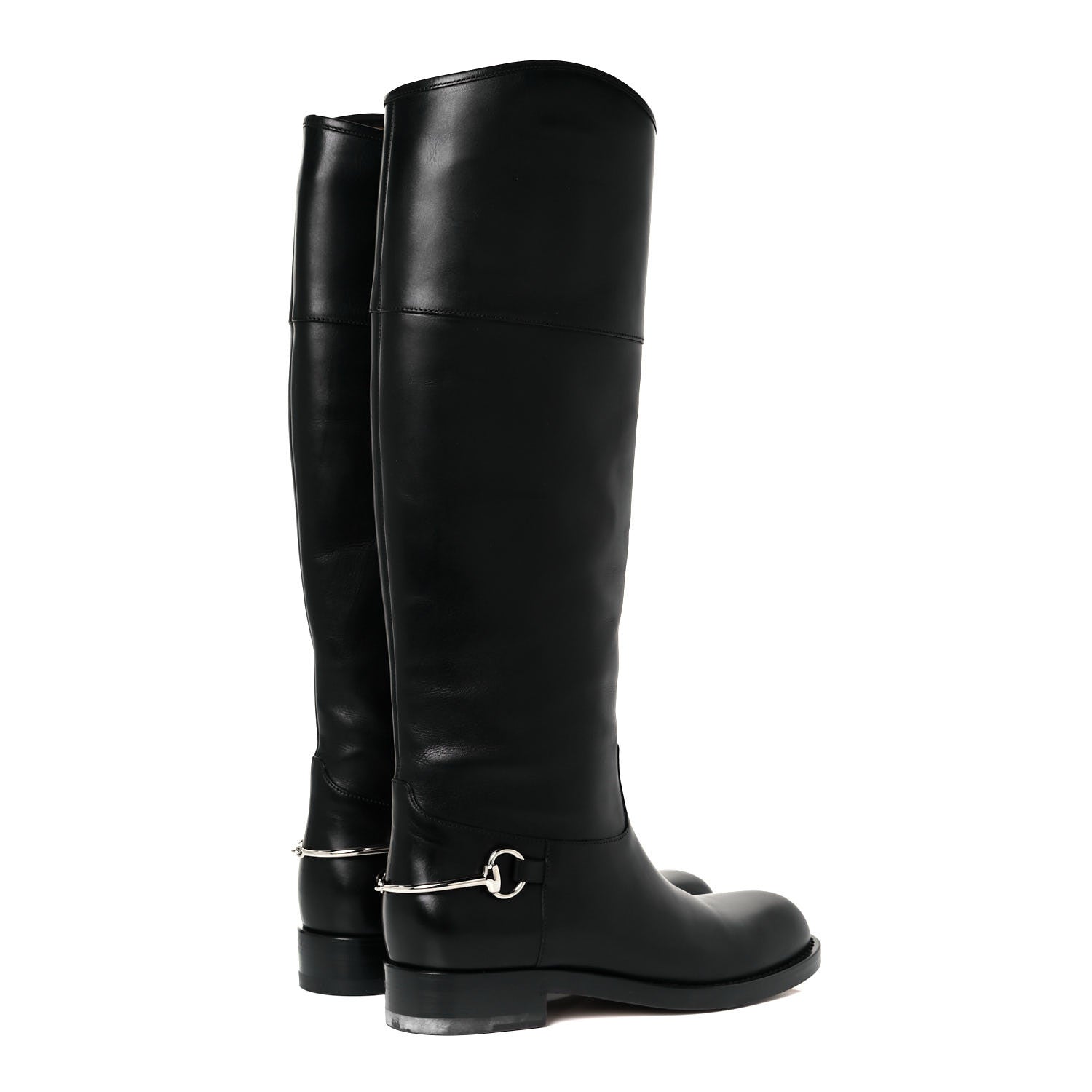Gucci Calfskin Horsebit Tall Boots 36 Black 5 of 18