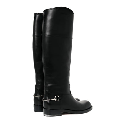 Gucci Calfskin Horsebit Tall Boots 36 Black 5 of 18