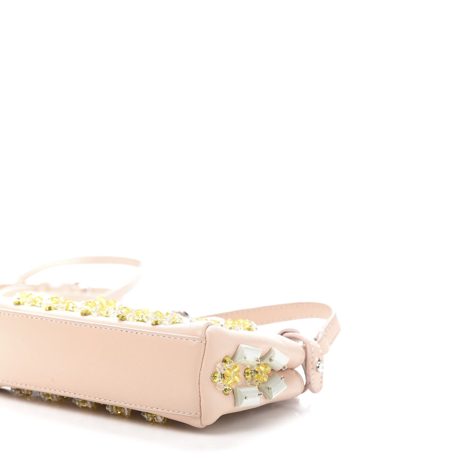 Goatskin Embellished Micro Peekaboo Iconic Satchel Light Pink