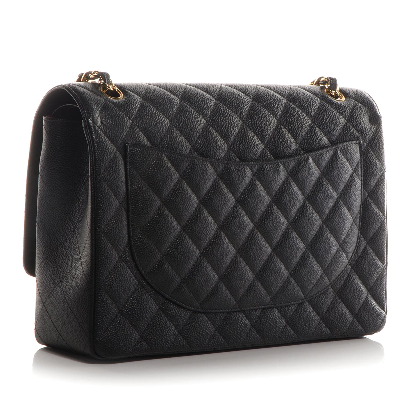 Caviar Quilted Maxi Double Flap Black