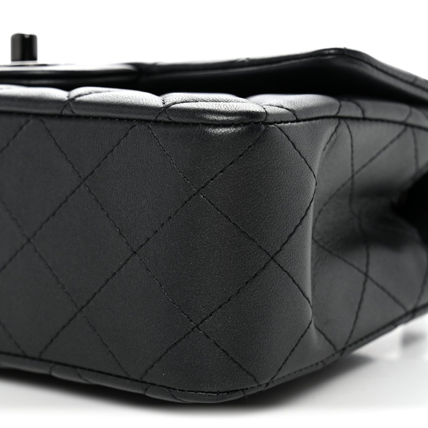 Lambskin Quilted Mini Rectangular Flap So Black