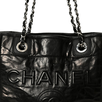 Chanel Glazed Calfskin Mini Deauville Tote Black 8 of 10