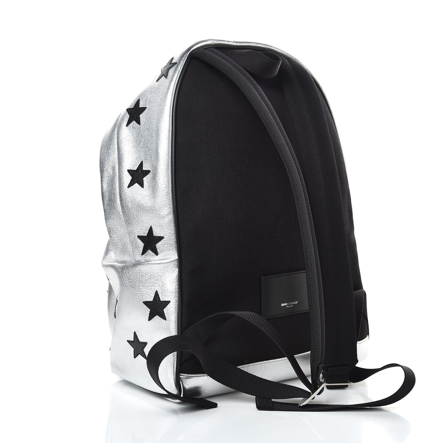 Saint Laurent Metallic Buffalo Star Hunting Backpack Silver Black 3 of 10