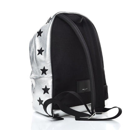 Saint Laurent Metallic Buffalo Star Hunting Backpack Silver Black 3 of 10