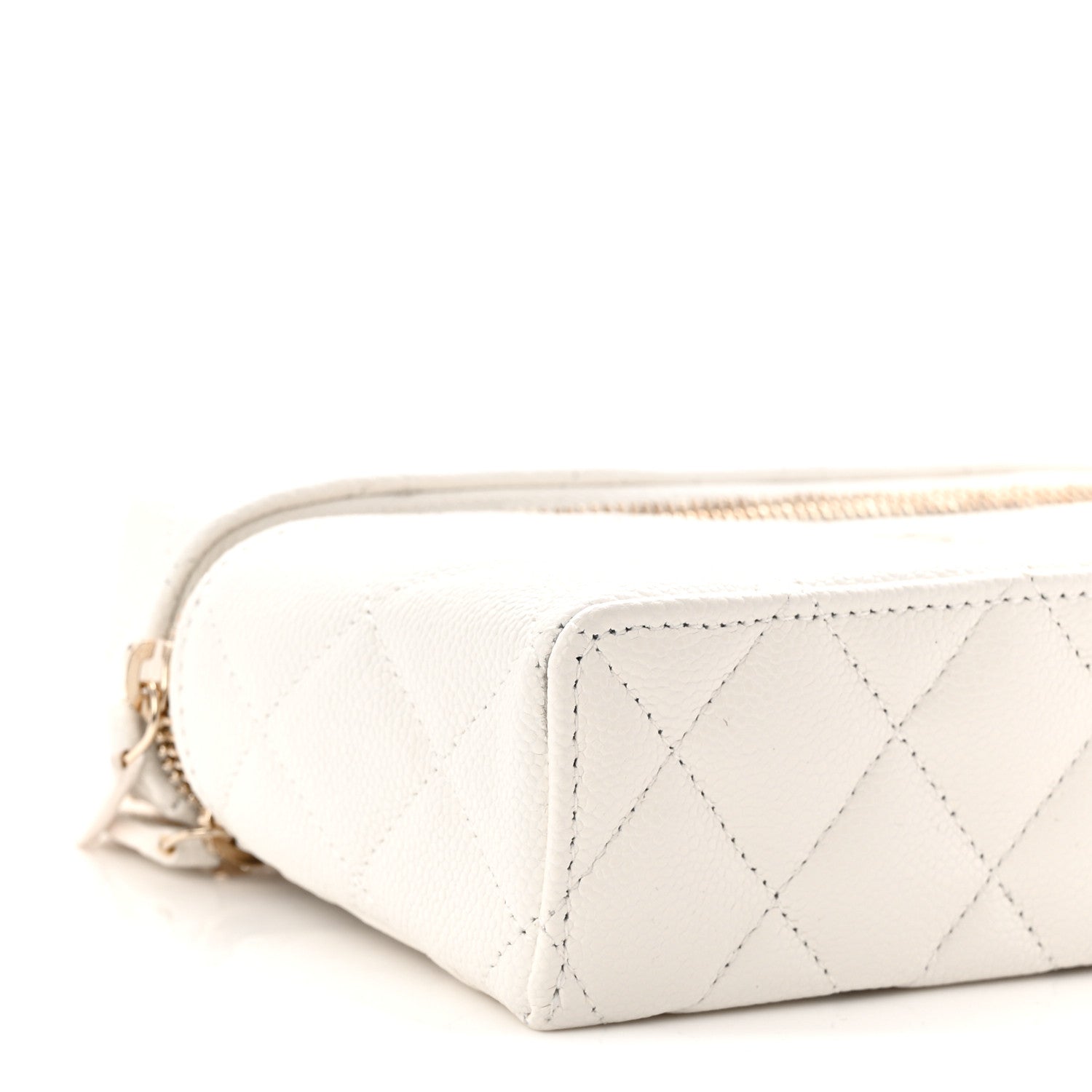 Chanel Caviar Quilted Top Handle Slim Vanity With Chain White 9 of 11