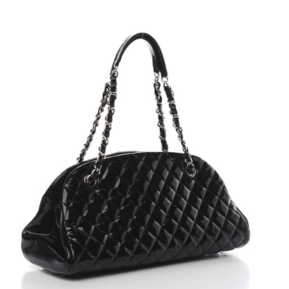 Chanel Patent Quilted Medium Just Mademoiselle Bowling Bag Black 3 of 10