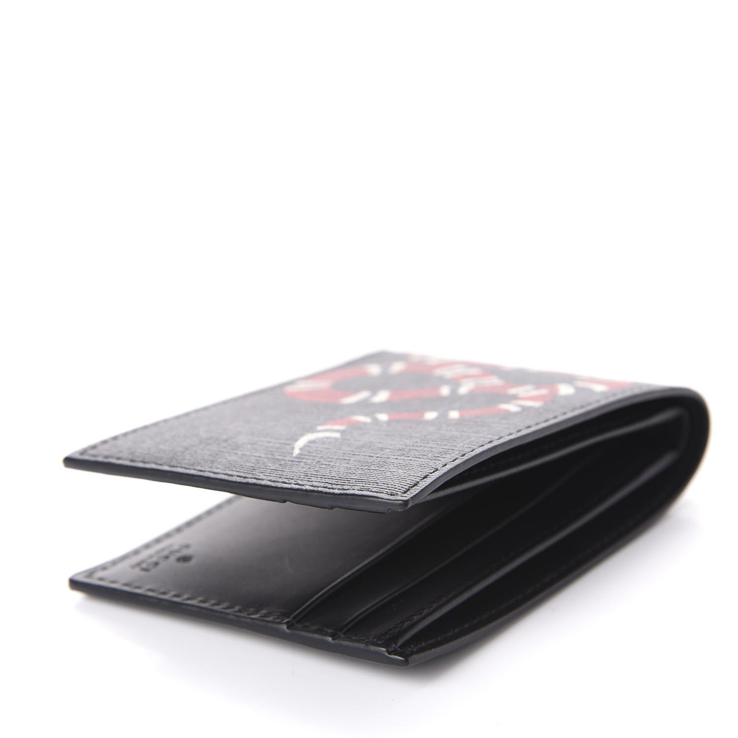 GG Supreme Monogram Kingsnake Bi-Fold Wallet Black Grey