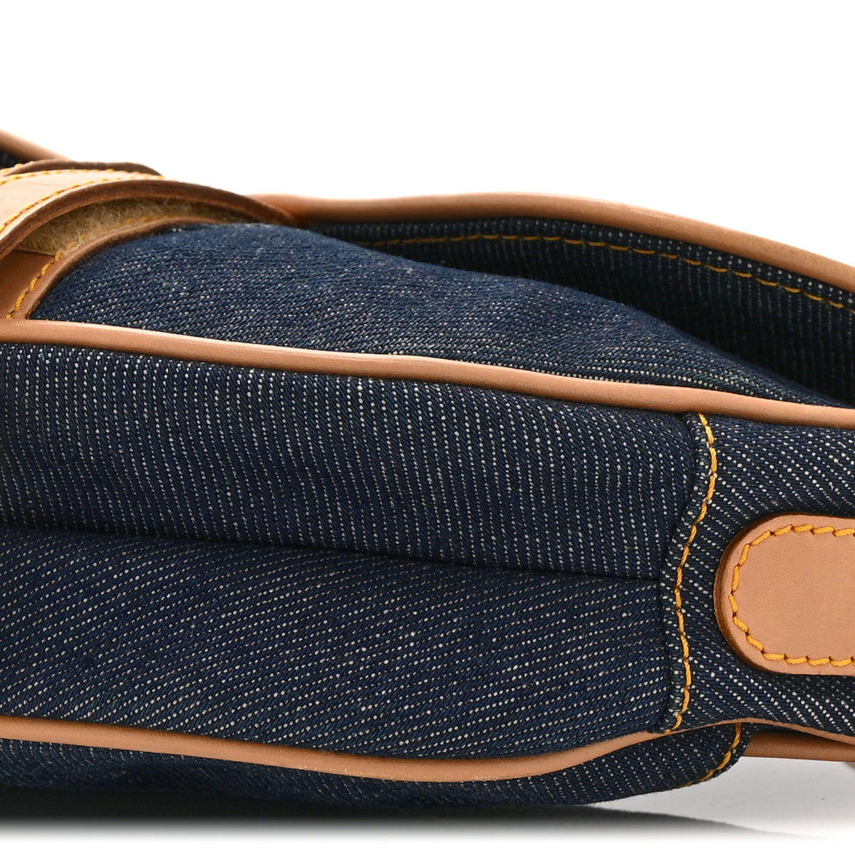Denim Calfskin Saddle Bag  Blue