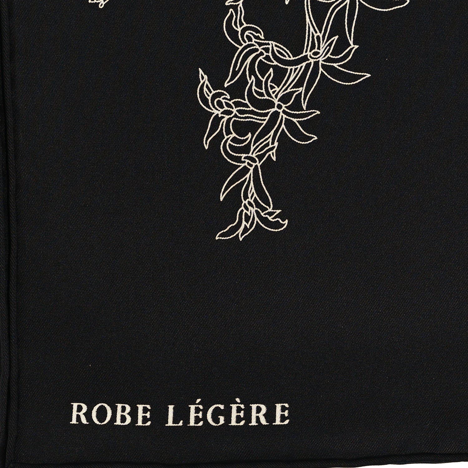 Hermes Silk Robe Legere Scarf 90 Black White 4 of 4