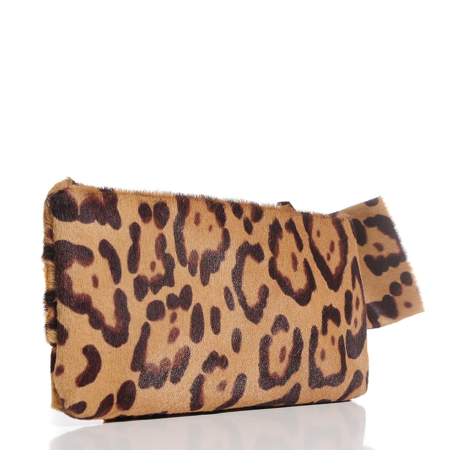 Calf Hair Leopard Print Bow Clutch