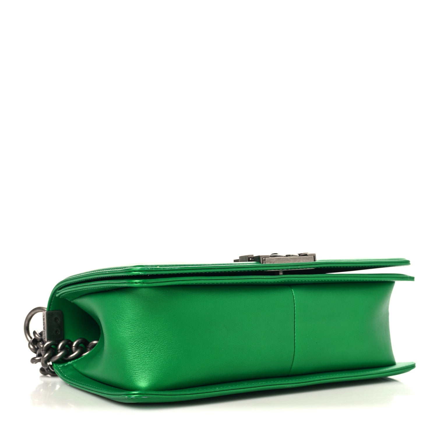 Chanel Metallic Calfskin Quilted Medium Boy Flap Green 4 of 10