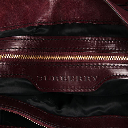 Burberry Soft Lambskin Bridle Calfskin Medium Gosford Hobo Claret Red 7 of 9
