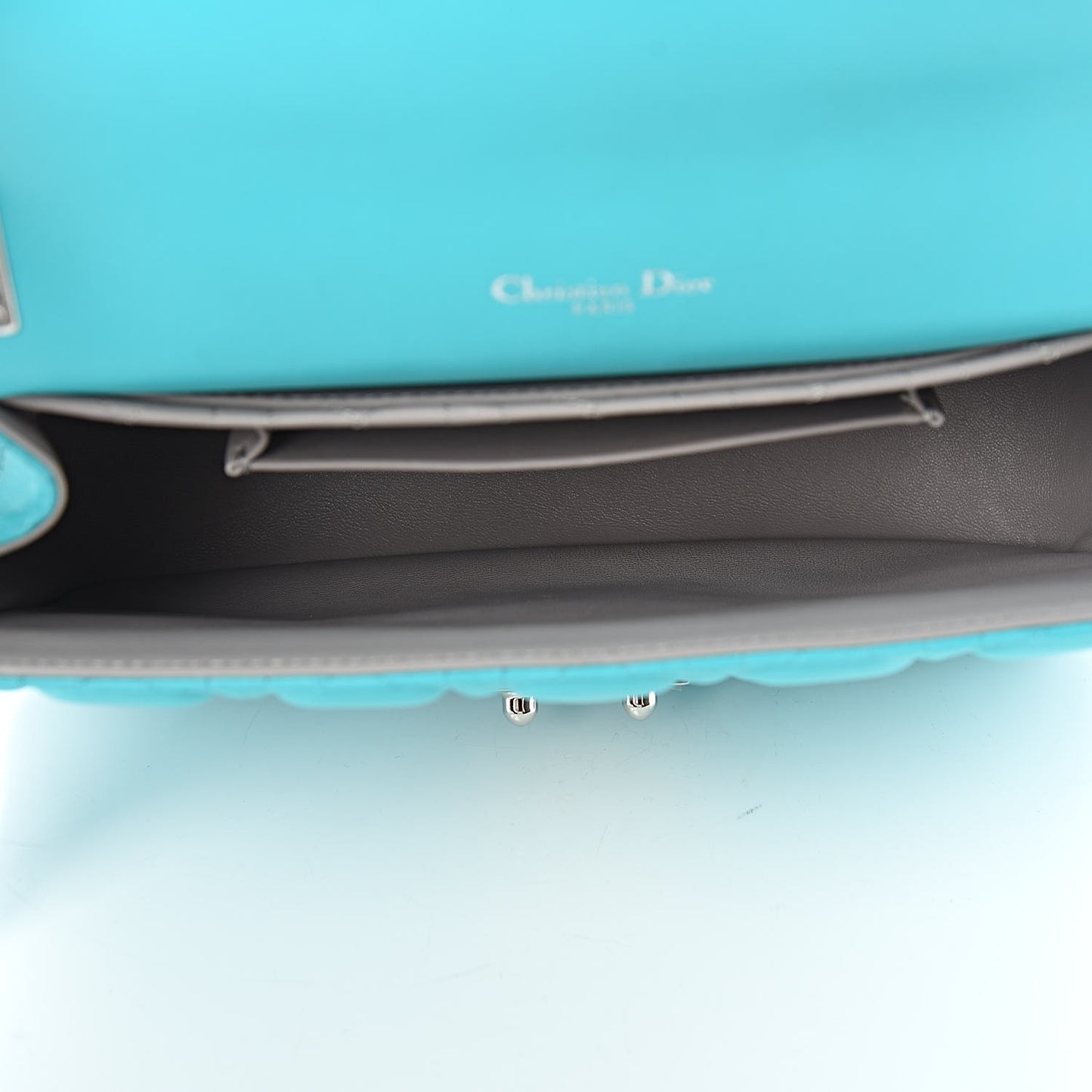 Lambskin Cannage Large Miss Dior Flap Turquoise