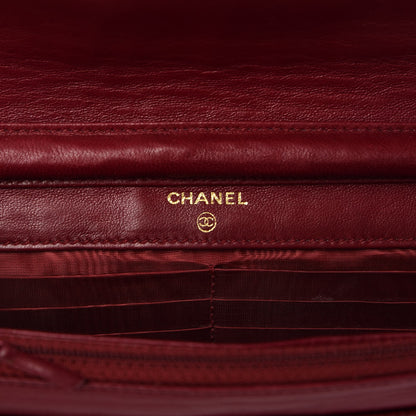 Chanel Caviar Timeless CC Wallet On Chain WOC Red 6 of 12