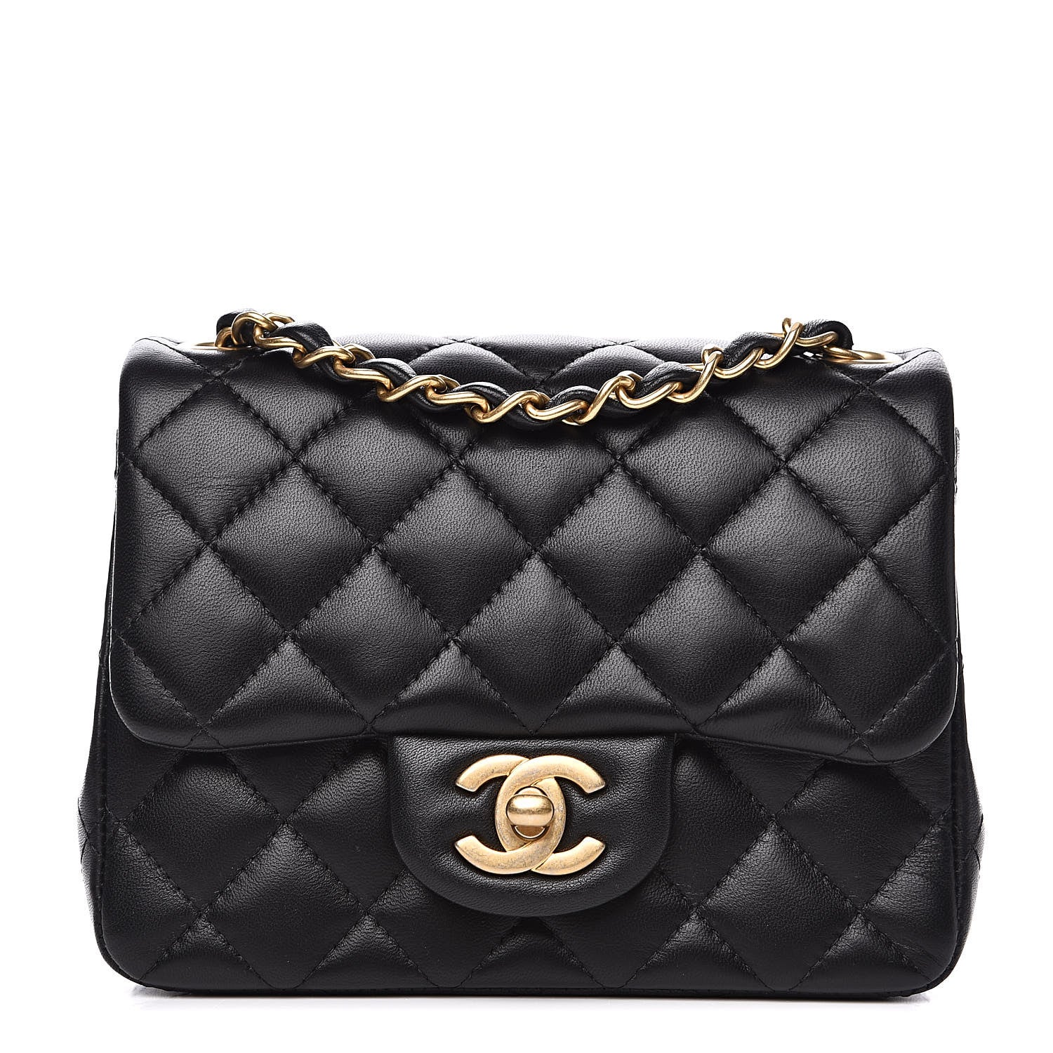 Chanel Lambskin Quilted Mini Square Flap Black 1 of 12