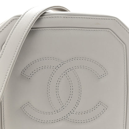 Chanel Calfskin Quilted CC Stitched Crossbody Camera Case Light Grey 8 of 13