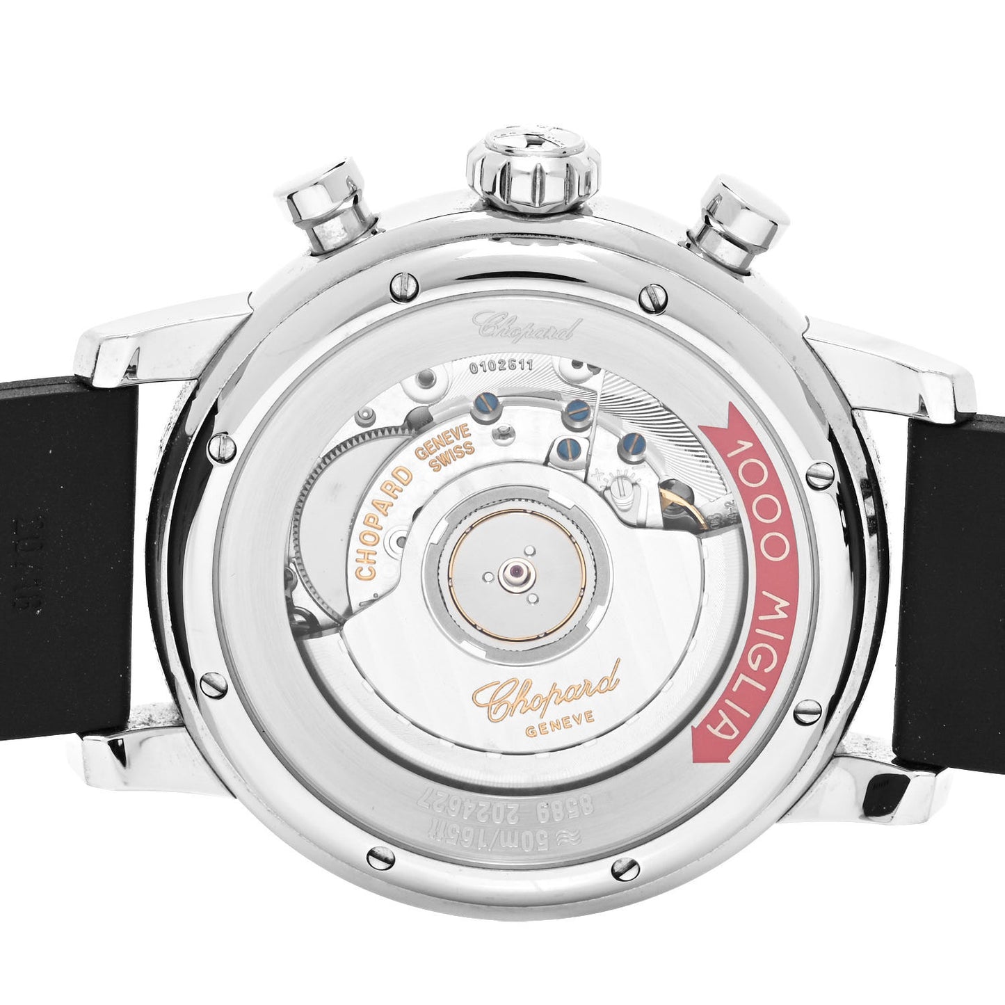 Stainless Steel Rubber 42mm 1000 Mille Miglia Classic Chronograph Automatic Watch Black