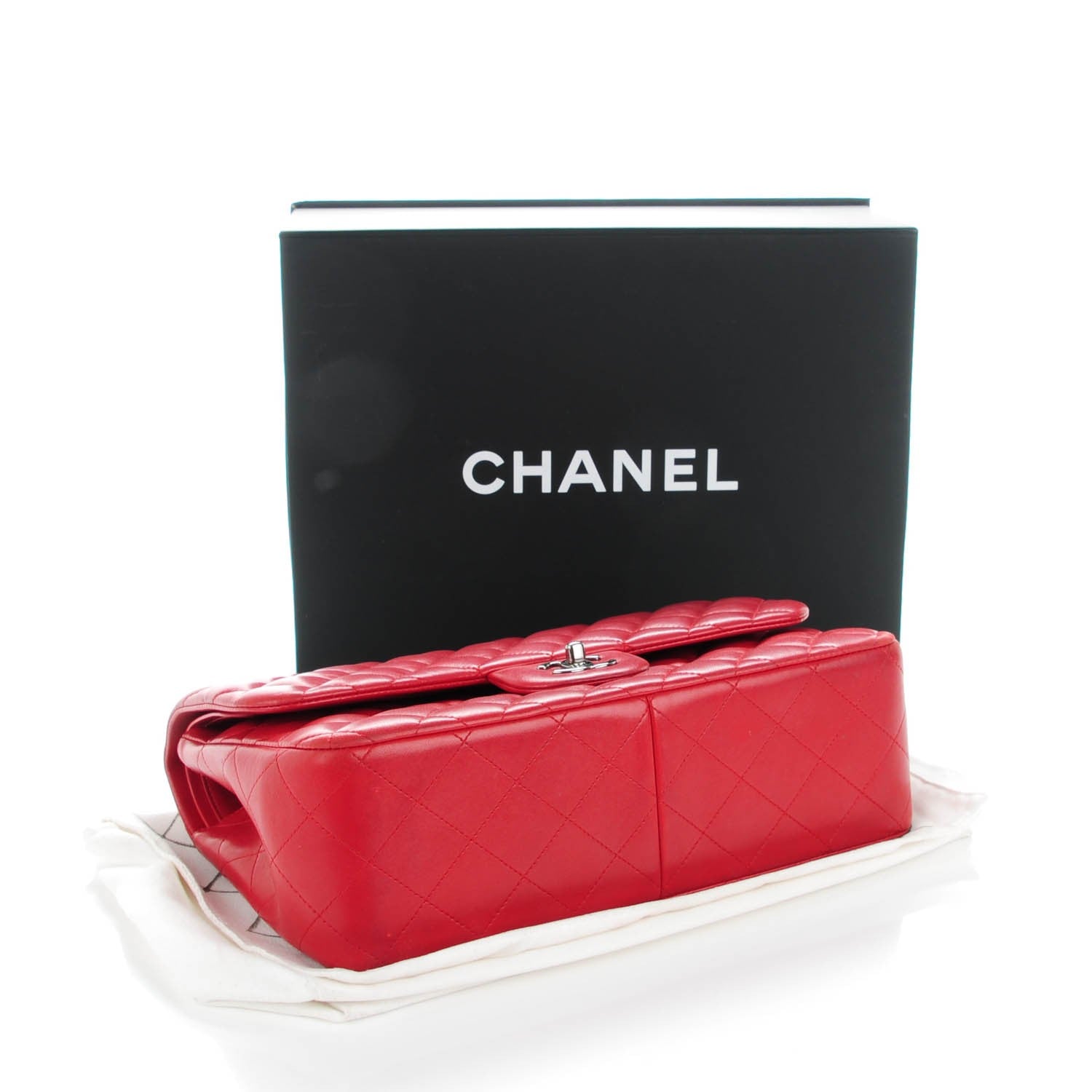 Chanel Lambskin Quilted Jumbo Double Flap Red 4 of 8