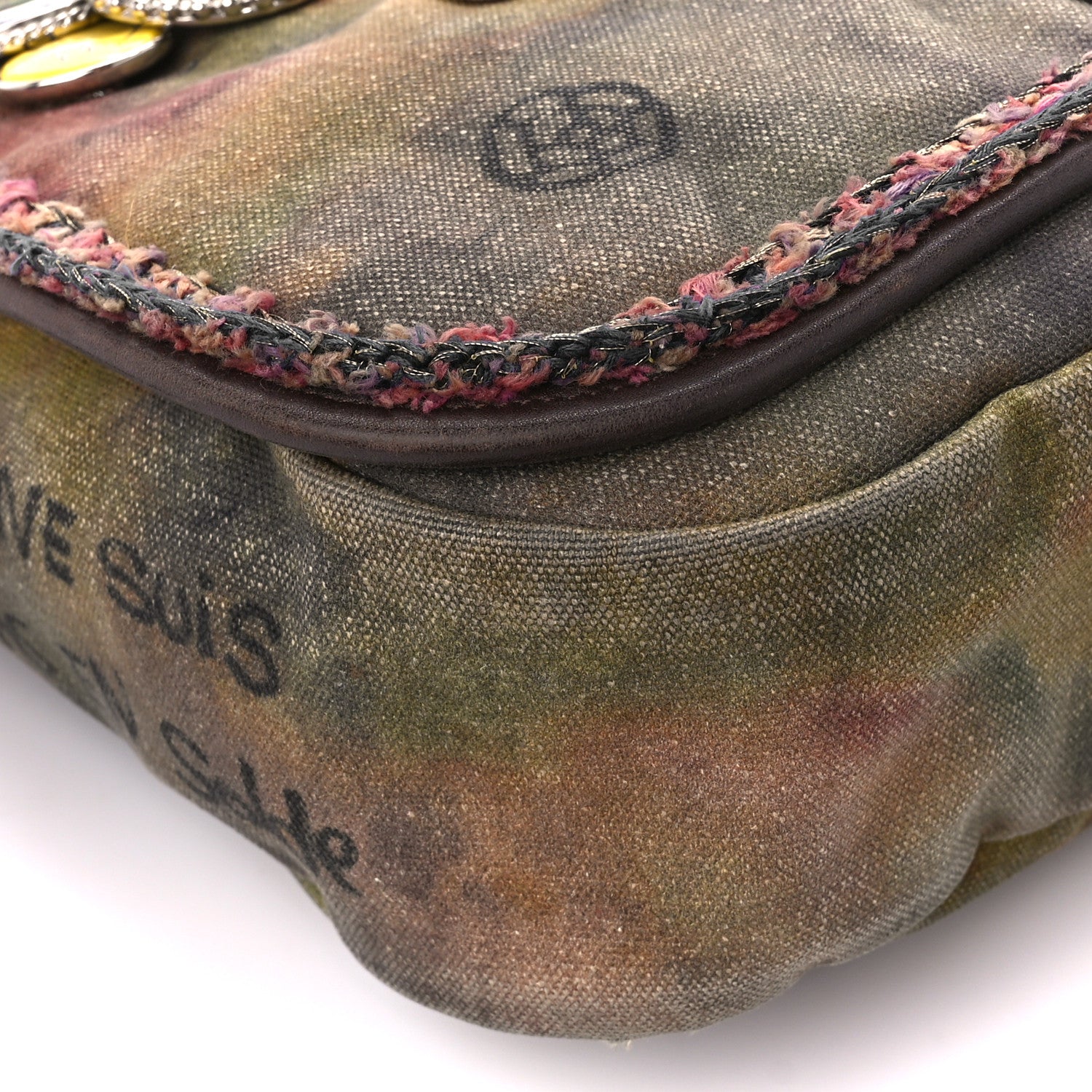 Chanel Washed Toile Graffiti On The Pavements Messenger Khaki Multicolor 9 of 10