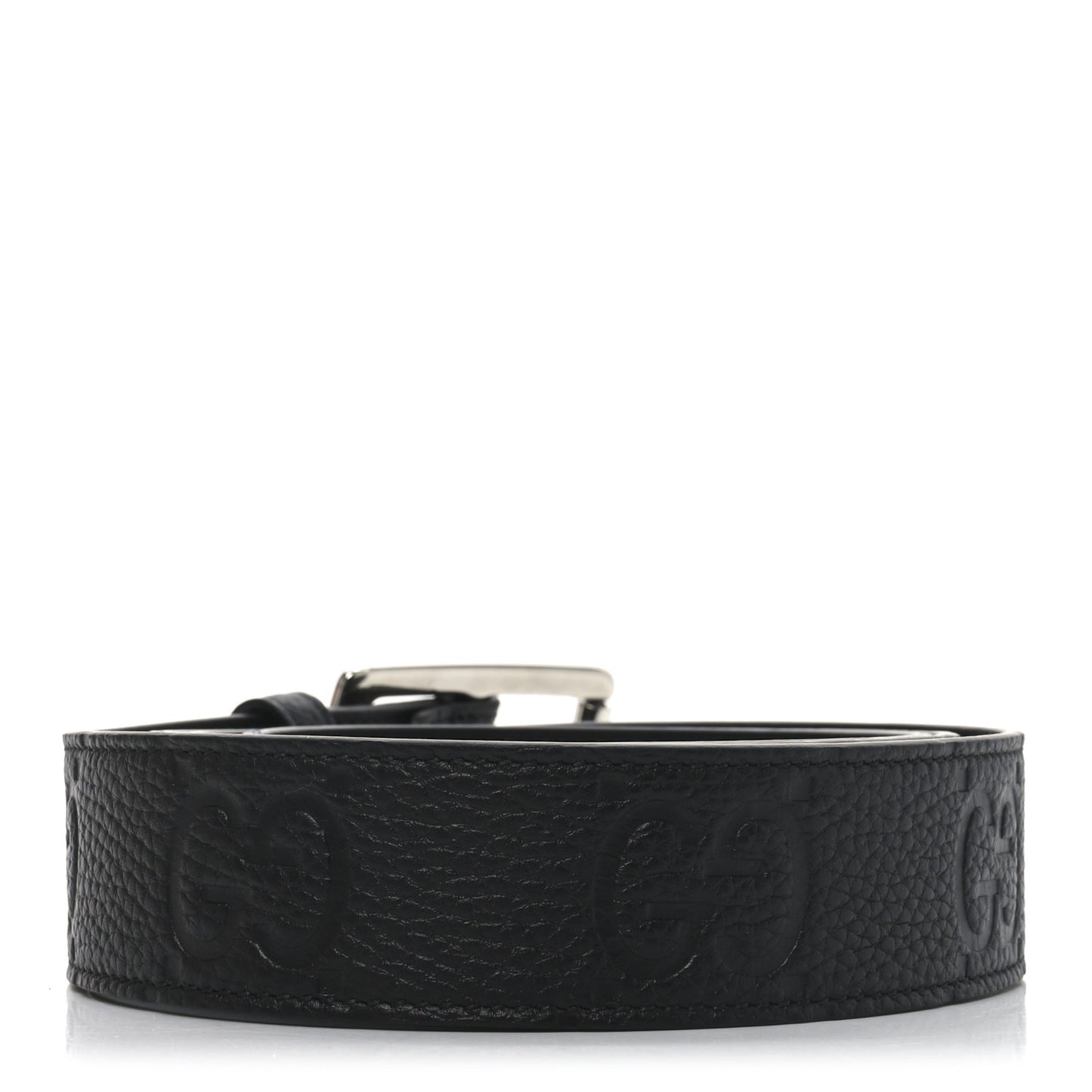Piuma Calfskin Jumbo GG Embossed 35mm Belt 115 46 Black