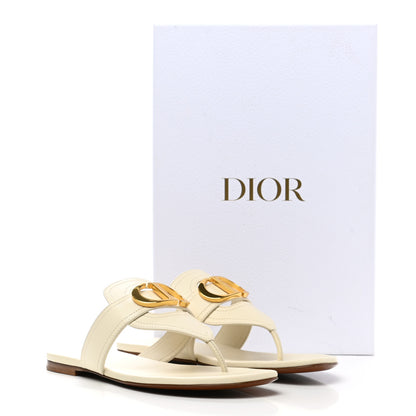 Christian Dior Calfskin 30 Montaigne Thong Sandals 36.5 White 9 of 9